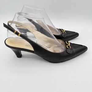 Salvatore Ferragamo Slingback Heels 9 Black